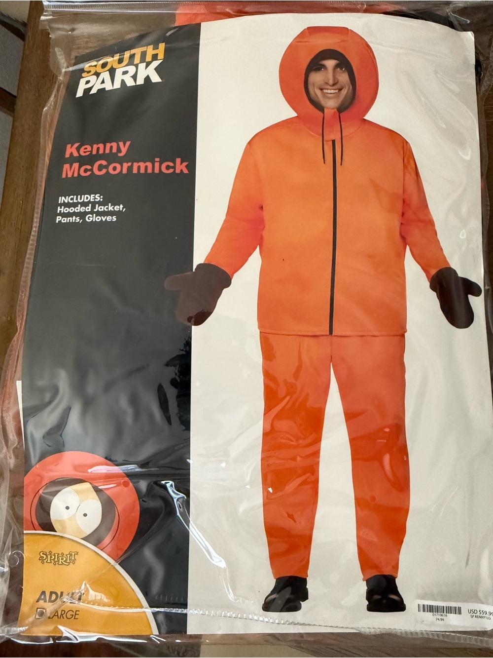 Kenny McCormick Kids Orange Costume - Hooded Jacket, Pants, Gloves